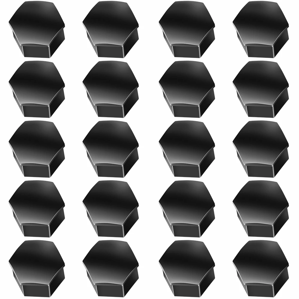 Premium 17mm Car Wheel Nut Protection Covers - Black