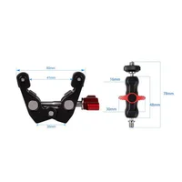 Super Clamp Camera Clamp Mount Monitor 360° Ballhead Magic Arm Double Ball Head Adapter for DSLR Camera/Gopro/LED Lights/phone - Image 6