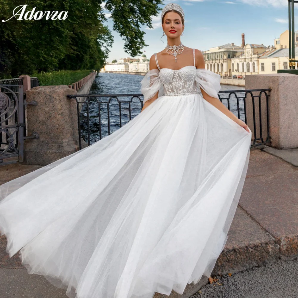 

Princess A-Line Wedding Dress Sweetheart Spaghetti Straps Off the Shoulder Lace Applique Bridal Gown Custom 2023Vestido De Noiva