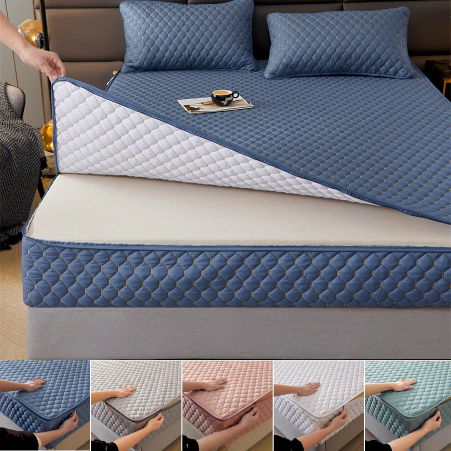 WOSTAR360fullyenclosedmattressprotectorcoverwithzipperquiltedthickencoupleluxury