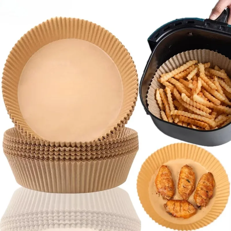 Air Fryer Paper Liners Disposable Oil-Proof Waterproof Baking Paper Round Square And Rectangle Parchment Kitchen Party Supplies