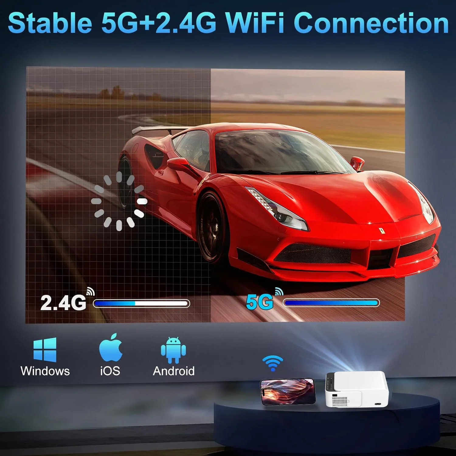 Portable Projector Vivicine Q6 Portable Home Movie Projector 300ANSI Android 13 Dual Wifi6 BT5.4 Cinema Outdoor Projector mini projector portable projector video projector