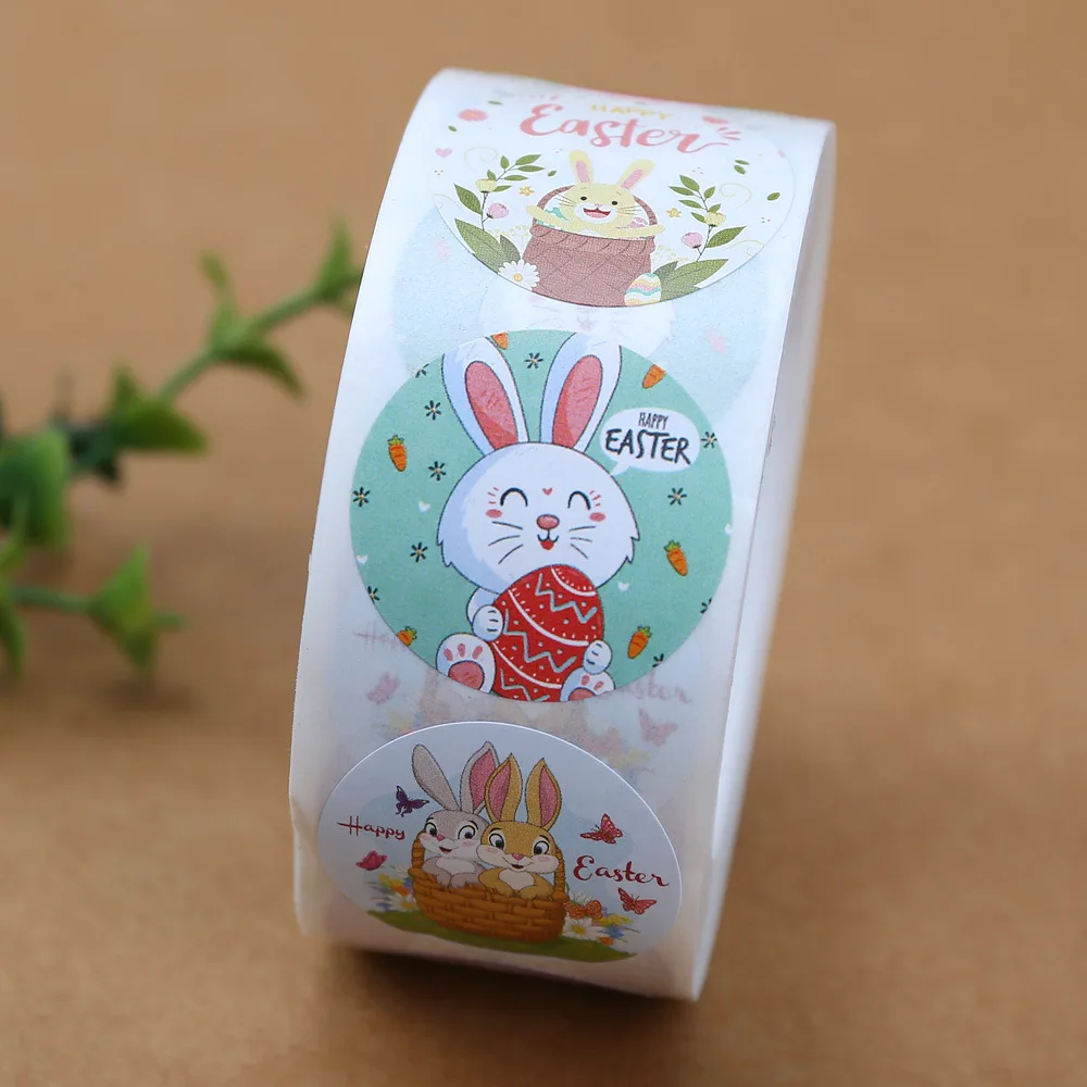 Easter Sticker 100-500 Pcs 2.5cm Kids Happy Easter Bunny Egg Cartoon