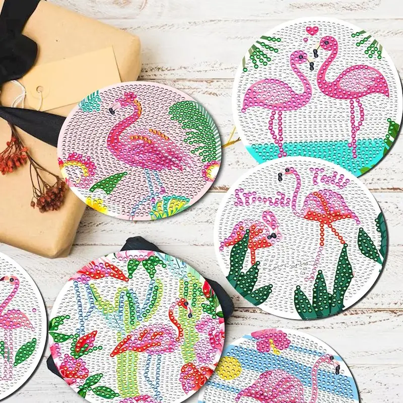 Juego De 8 Posavasos De Arte De Diamantes – Pequeños Animales Y
