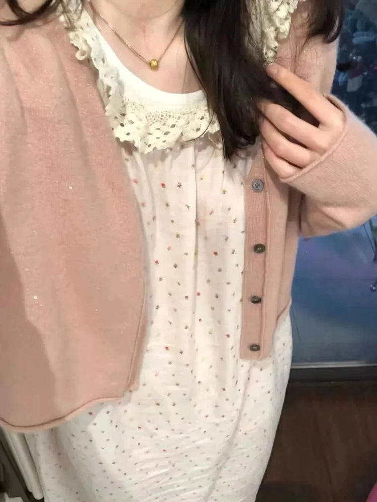 New Nightgowns Women Flowers Lace All-match Sleepwear Comfortable Leisure Basic Korean Style Age-reducing Classic Popular Lovely