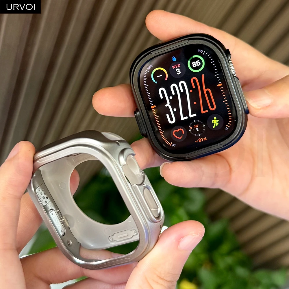 URVOI Zinc Alloy Bumper Case for Apple Watch - Enhanced Color-Changing Protective Cover