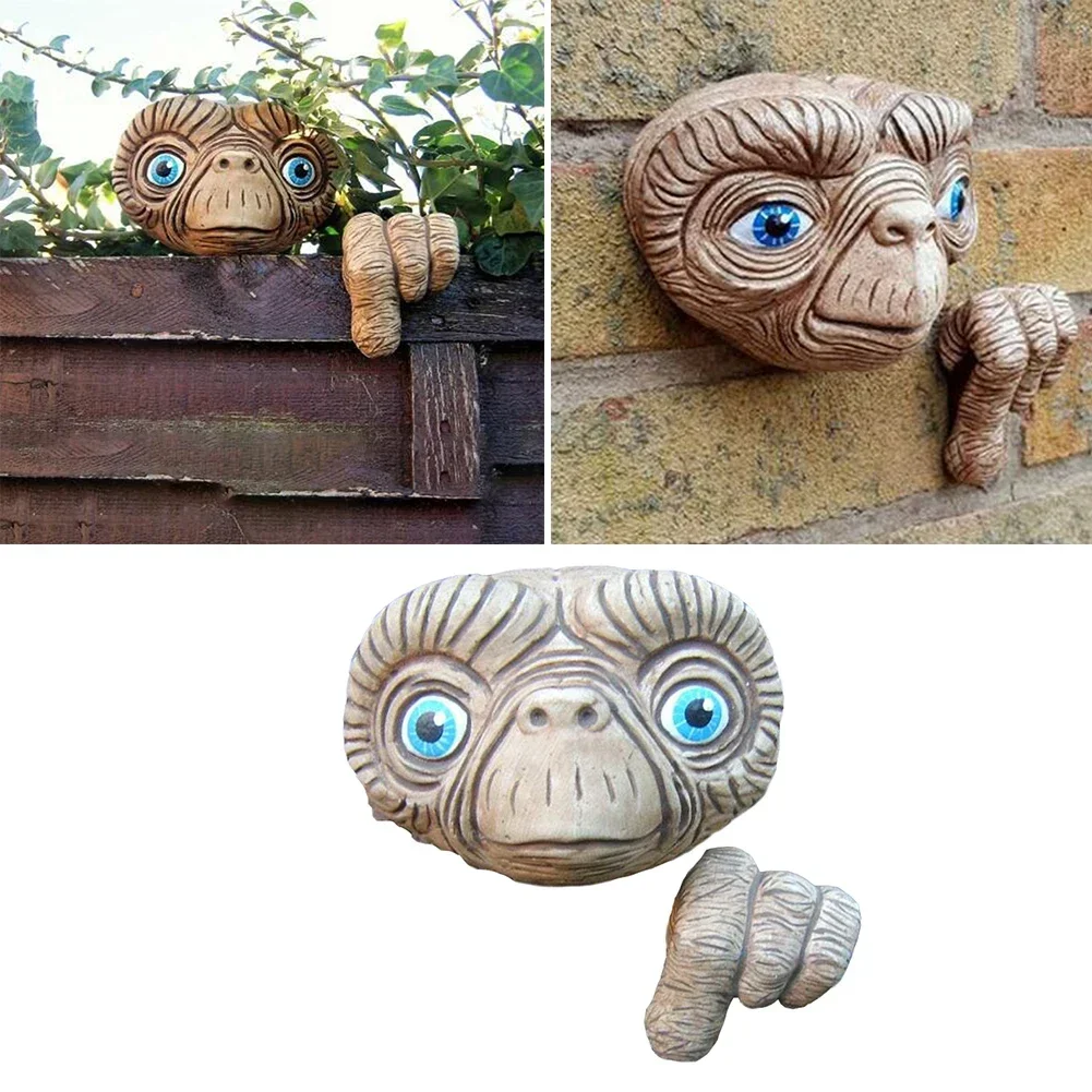 Resin Craft Alien Peeker Statue Yard Art Ornament Garden Fences Door Decoration resin ornaments garden statue garden decoration resin statue resin handicraft ornaments resin ornament animal ornaments