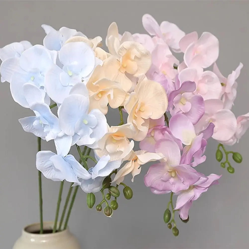 Silk White Artificial Orchid Flower Wedding Decoration