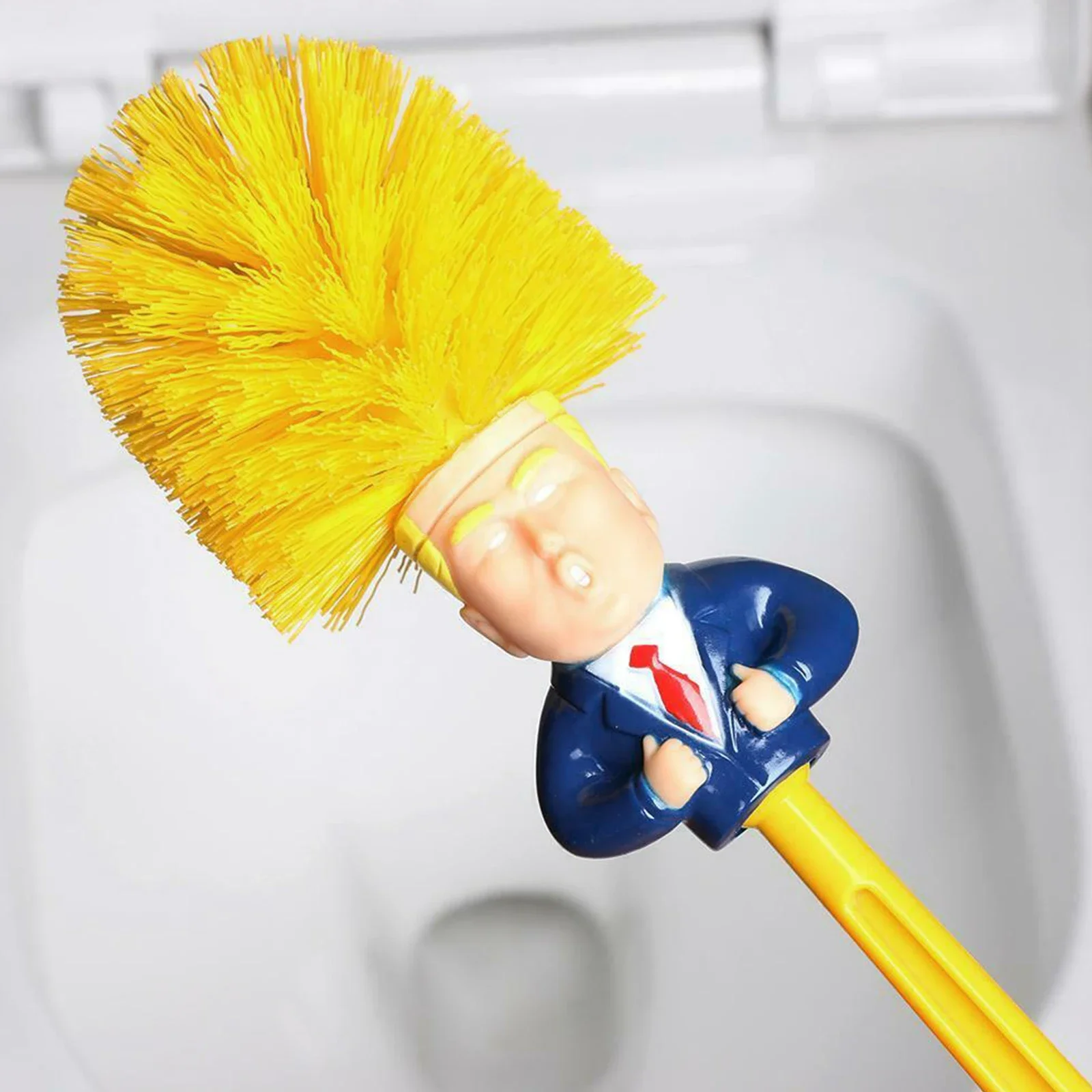 New Toilet Brush Holder Plastic Base Yellow Open Arms Set Funny Gag Creative Gift Clean Bathroom Tiles Cleaning Brosse Toilette