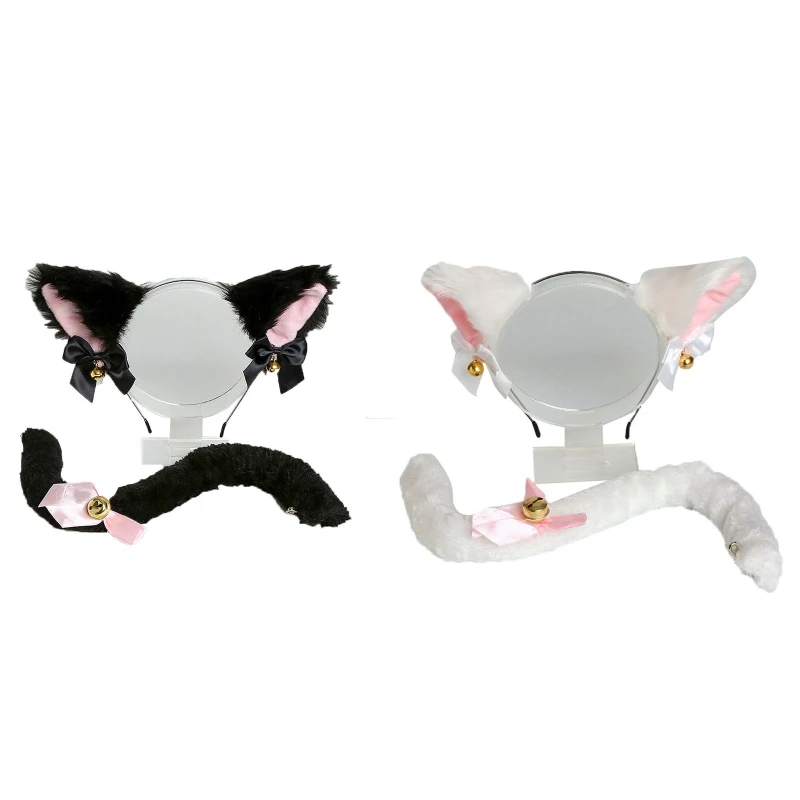 

Cosplay Animal Ears Shape Hairhoop with and Tail Kids Animal Fancy Costume Novelty Supplies for Halloween Party