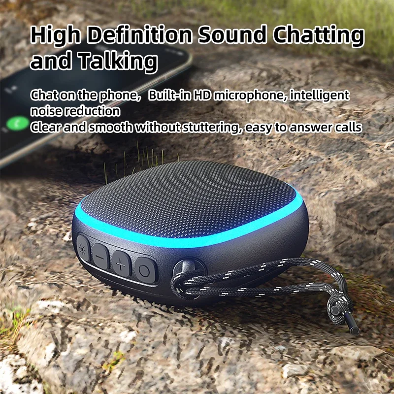 Rockmia 6W Mini Portable Wireless BT Speaker Bluetooth 5.3 Music Box RGB Light For PC Gaming Magnetic to Steel EBS-309