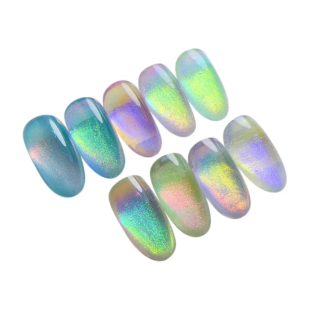 Moonlight Mirror Nail Powder Aurora Fine Glitter Chameleon Effect UV Gel Polish Chrome Pigment Rubbing Dust DIY Nail Decoration