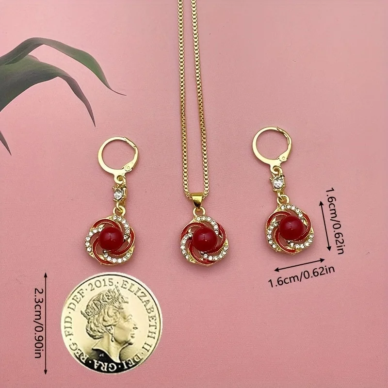 3pcs Shining Zircon Luxury Elegant Jewelry Sets for Women Trendy Versatile Necklace Earrings Party Jewelry Birthday Gifts