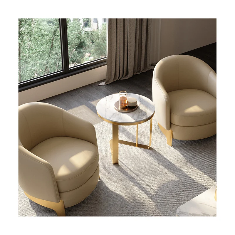 Modern Simple Luxury Living Room Home Small Coffee Table Light-Weighted Creative Stainless Steel Rock Table Tops Countertops