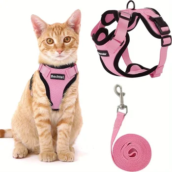 Cat Leash Non-Slip Adjustable Leash Non-Slip Cat Leash Vest Pet Chest Carrier 1
