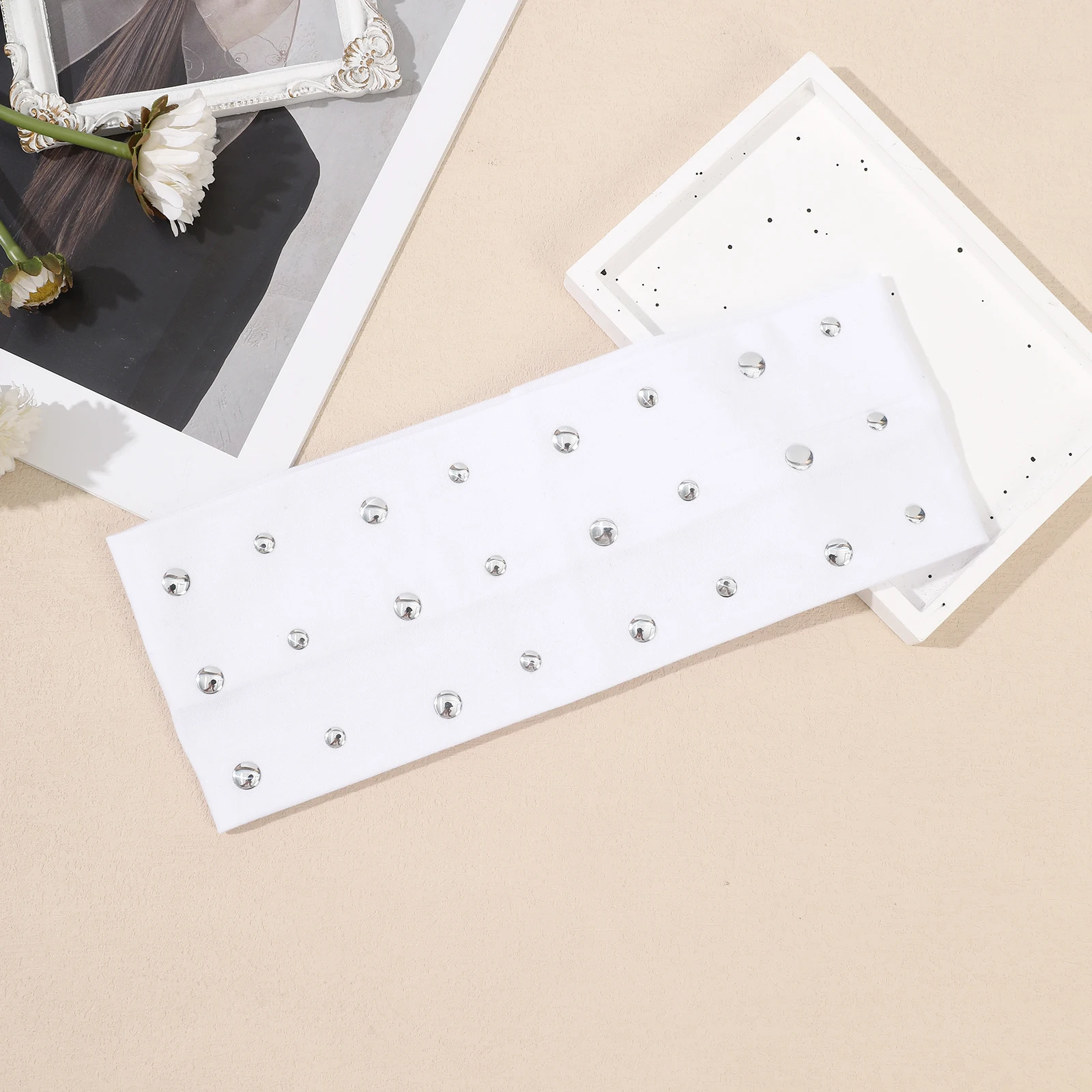 1 Pc Wide Elastic Headband Dot Pattern Fashion Stretchy Non Slip Hair Band for Girl Workout Sport Hair Accessories Headwrap