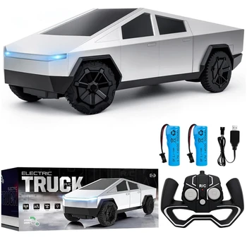 Auto telecomandata pick-up 1:24, giocattolo per camion RC fuoristrada 4WD, auto remota wireless 27 MHz con luci a LED, regalo di compleanno per ragazzi e bambini