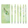 6pcs/set Black Ink Press Gel Pen ST Tip Good-looking Press Pen For School Office And Home for Girls Boys Women Men (Green) 6