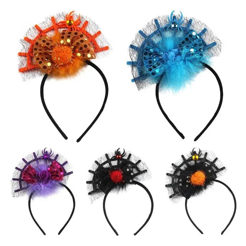 

Halloween Spider Web Headband Scary Spooky Exorcist Hair Hoop Horror Bloody Night Bride Witch Headband Party Costumes Accessory