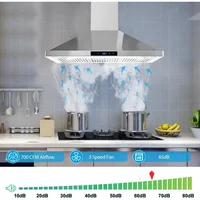 Range Hood 36 inch Wall Mount Kitchen Hood 700 CFM with Ducted/Ductless Convertible Duct, Touch Control, Permanent Filters 2