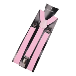 Vibrant Unisex Y-Back Suspenders - Adjustable Braces for Weddings, Parties, and Daily Wear (Pink)