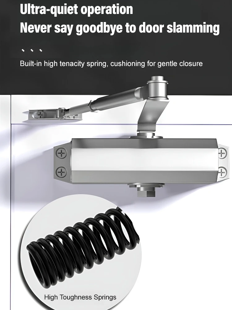 180&deg; Automatic Door Closer Silent er Hydraulic Aluminum Alloy Door Closer Passage