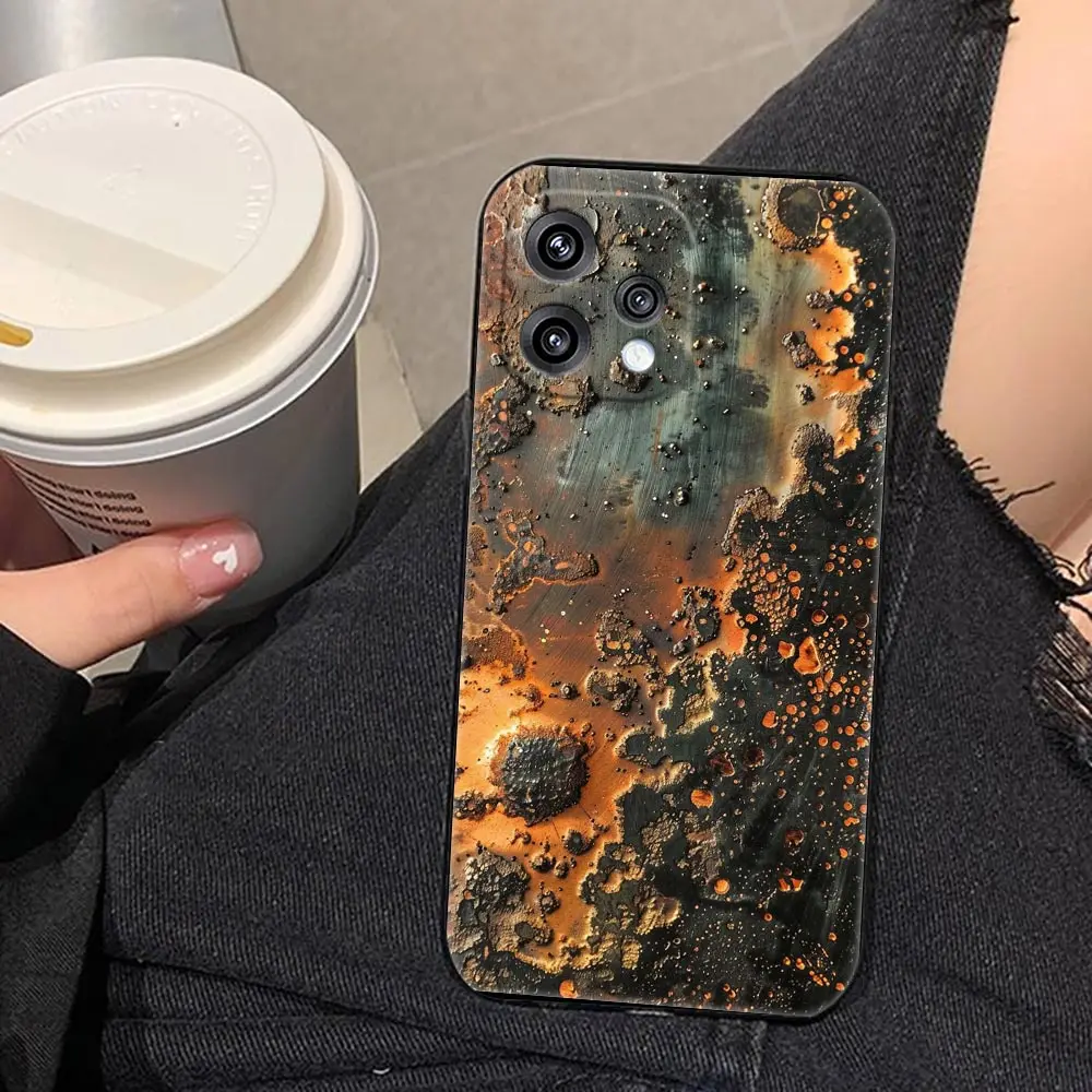 Durable TPU Phone Case with Coarse Metal Texture and Rustic Finish