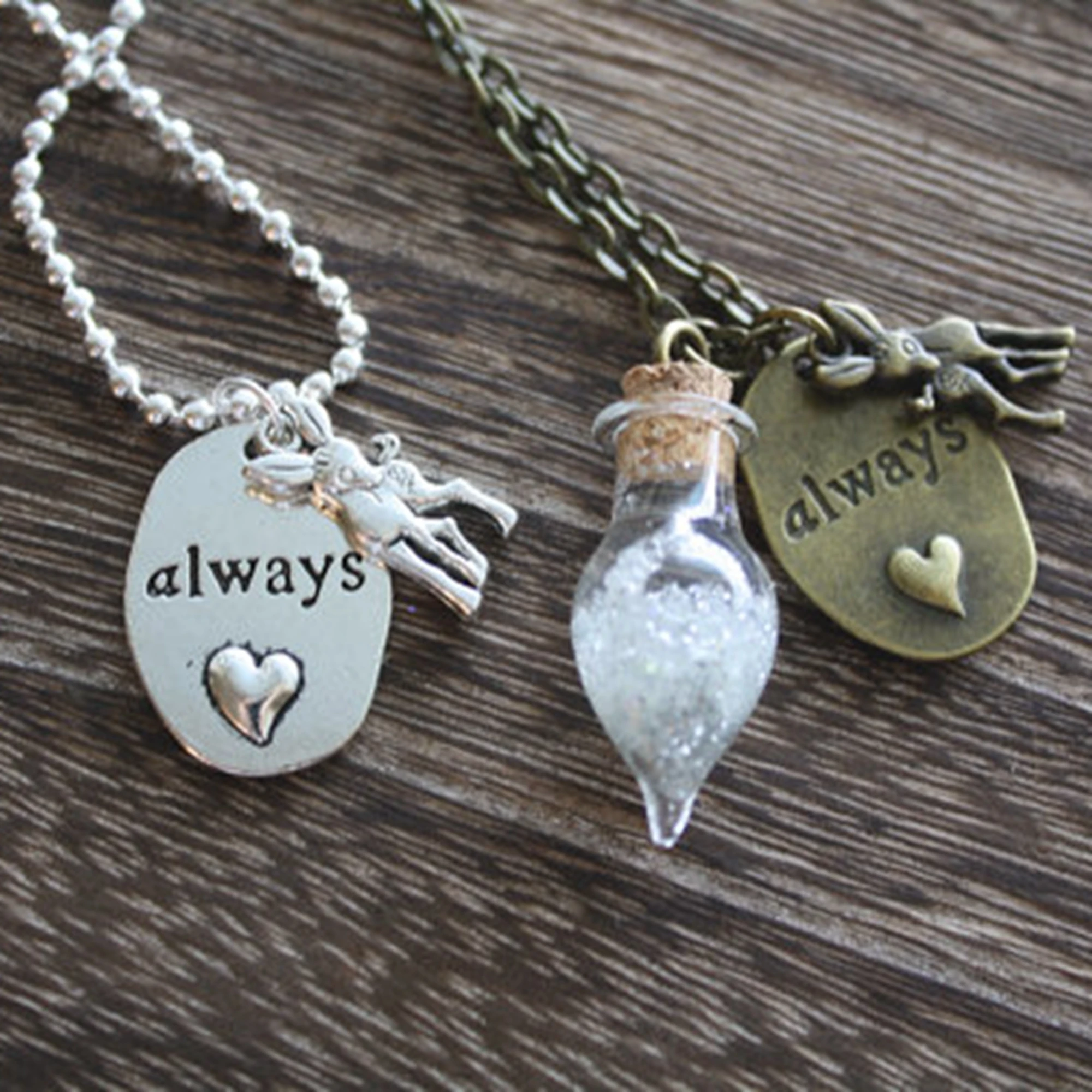 

12pcs/Lot Always Necklace Antique Bronze OR Silver Professor Severus Snape Tears HP