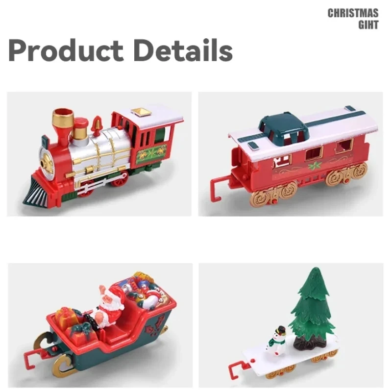 Electric Christmas Train Set with Music – Santa Claus Holiday Railway Toy