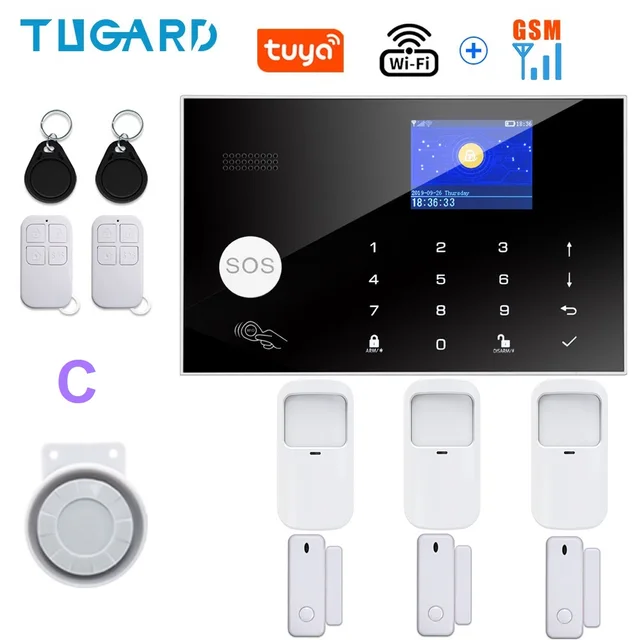 TUGARD G30 Tuya Wifi Gsm Home Burglar Security Alarm System Door Sensor Detector Kit Smart Life Alexa Google Apps Control C