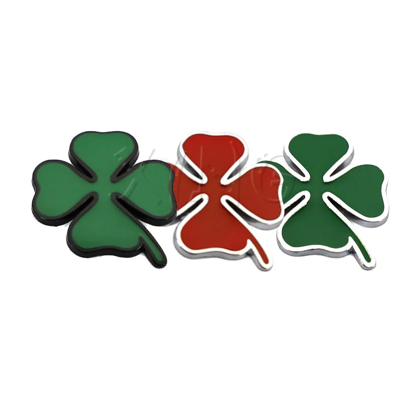3D Metal Four Leaf Clover Badge Car Emblem Sticker - Rear Trunk Fender Decal