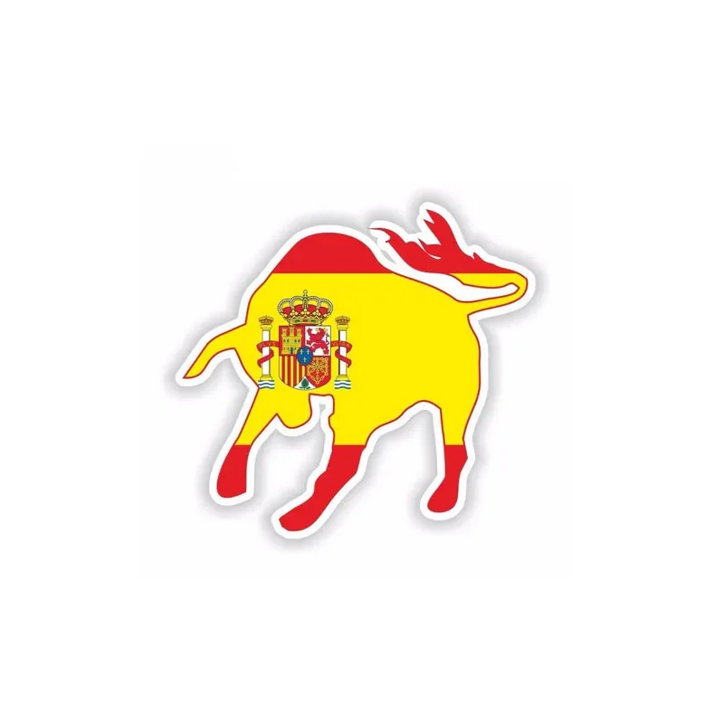 

Personality Spain Flag on Taurus Body Helmet Car Sticker Decal