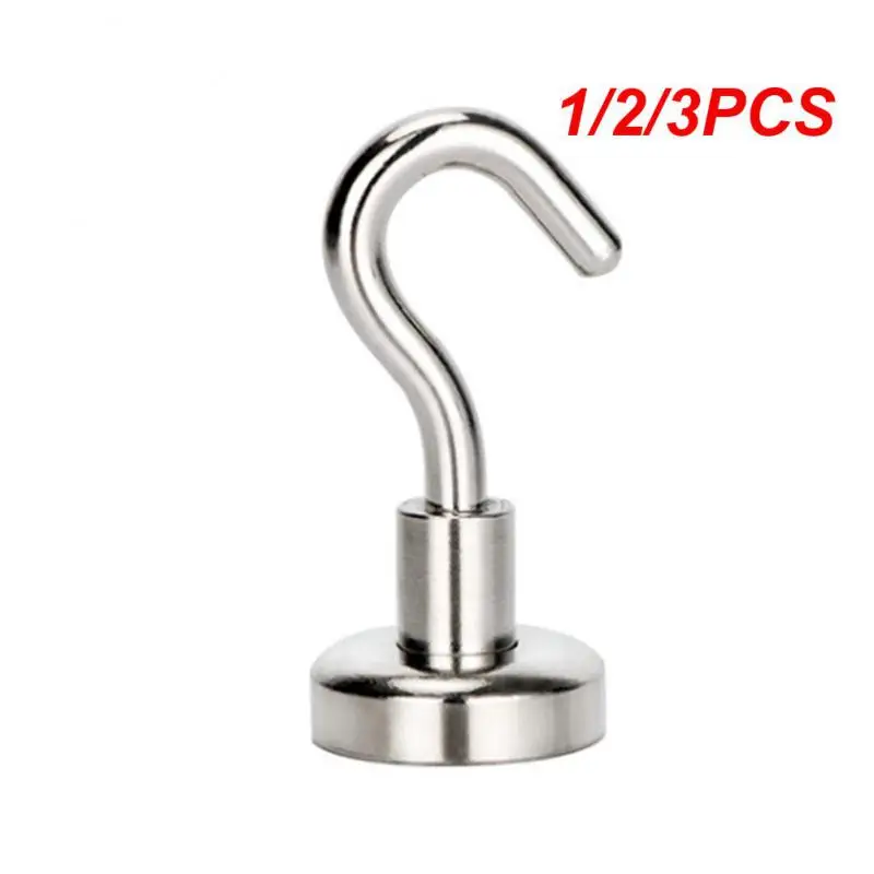 

1/2/3PCS Magnetic Hook Neodymium Magnet E10/16/20 Electroplating Metal Strong Hook Thick Wall Hook for Home Kitchen Organization