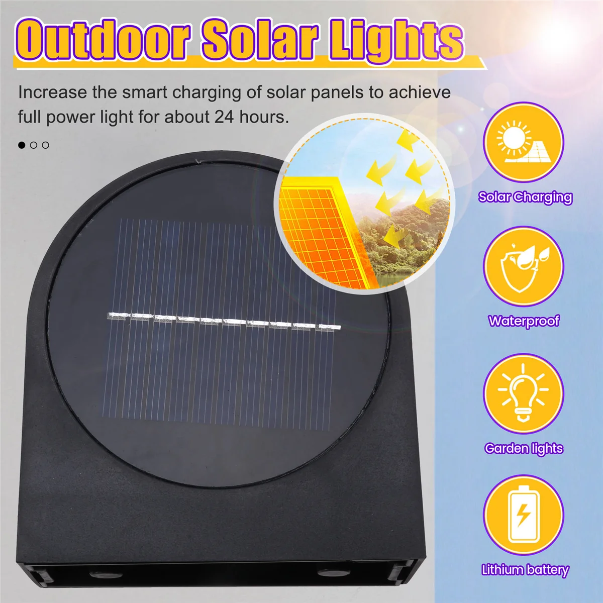 BAAU Outdoor Solar Waterproof Wall Lights Street Porch Garden Lights Corridor Landscaping Decorative Roundness