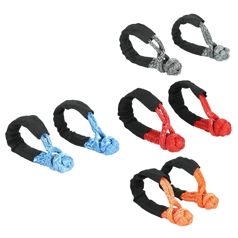 

2PCS 1/2Inch X 22Inch Soft Hook And Loop Rope Synthetic Traction Recovery Strap 43000LBS Breaking Power