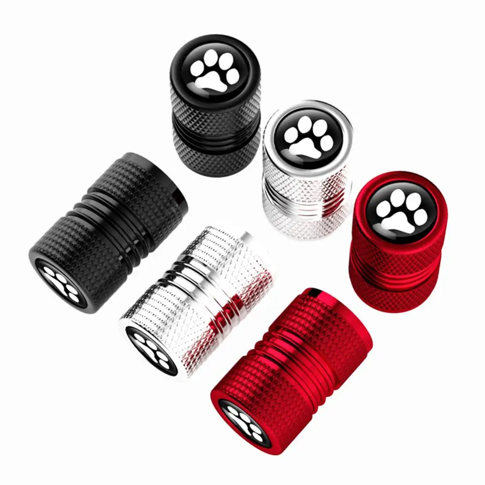 

Cute Dog Paw Design Stem Hats Leak-proof Tire Valve Hats Corrosion-resistant Dog Paw Pattern Tire Valve Hats Set for Leak-proof