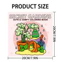 24Pcs Secret Garden Coloring Book - 20x20cm Picture Book with Soothing Nature-Inspired Colors 2