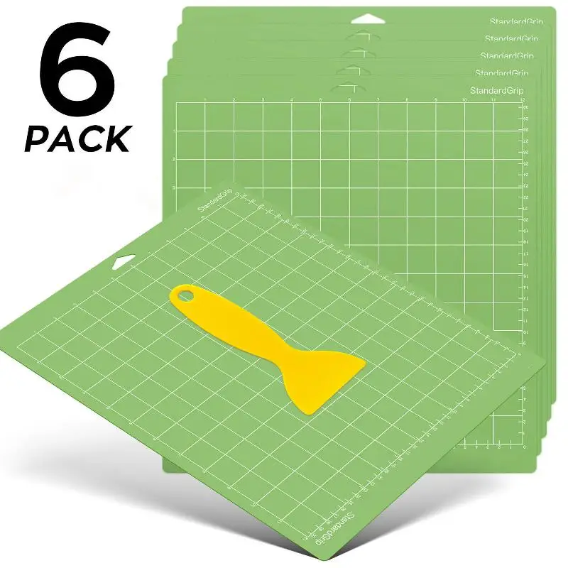 2022-new-6-3-pack-12x12in-green-pvc-adhesive-cutting-mat-base-plate-pad-for-cricut-explore-air-air2-maker-diy-engraving-machine