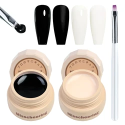 Classic White & Black Gel Nail Polish Set with Nail Art Pen - 2pcs (3pcs)