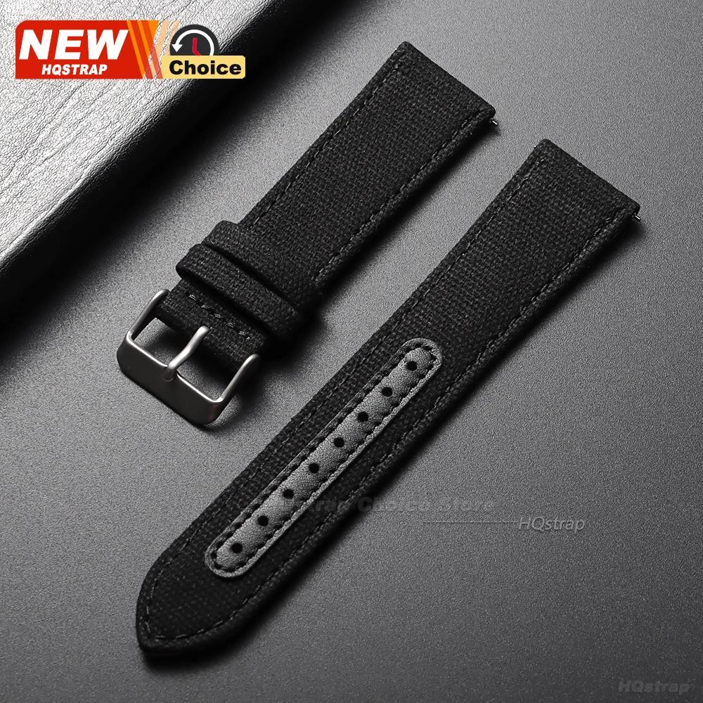 Enhanced Quick Release Nylon & Leather Watch Strap – Universal Wristband