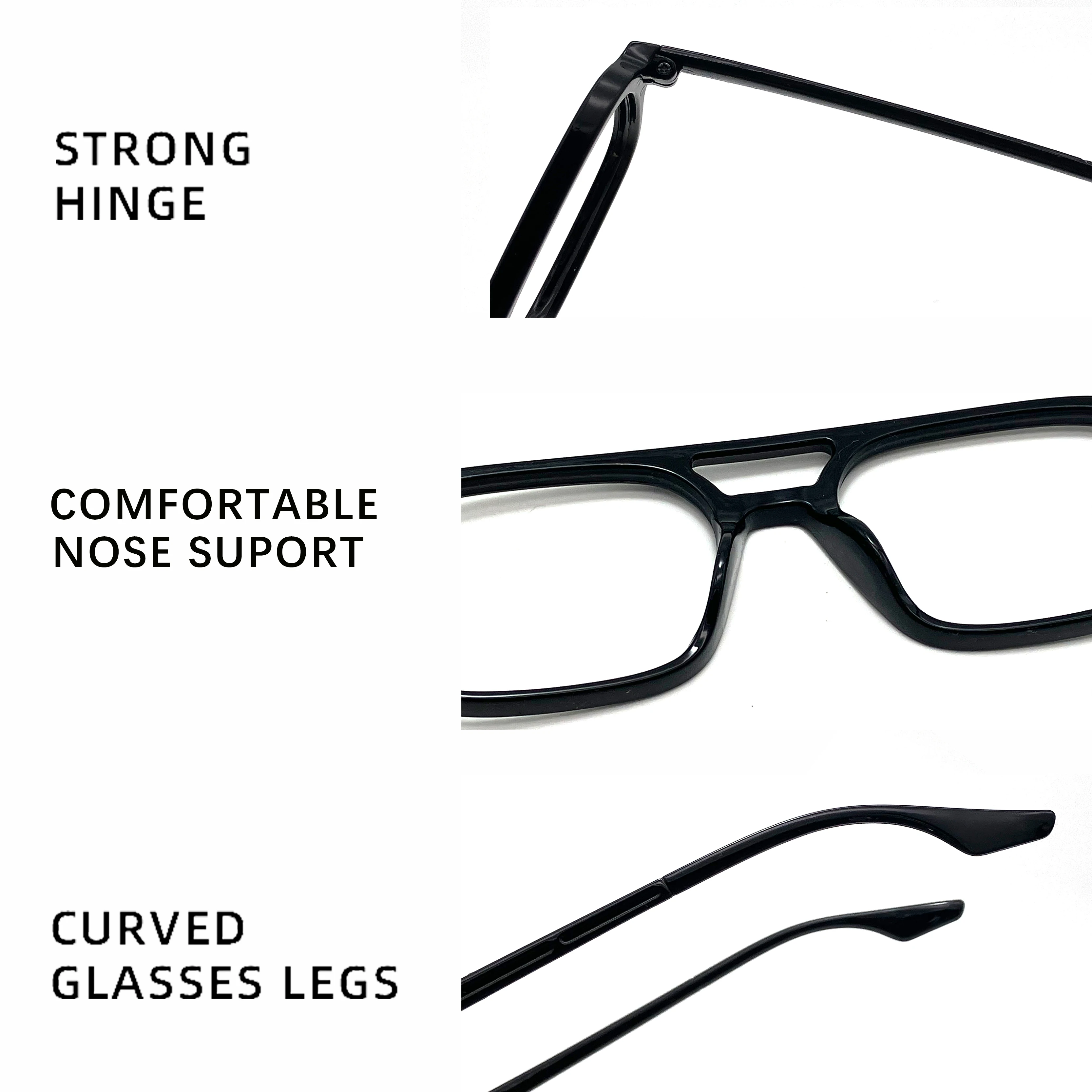 Neue Retro Doppel Strahl Lesebrille Modische Anti-blau Licht Lesebrille männer High-definition-Lesebrille 551 – Detail 8