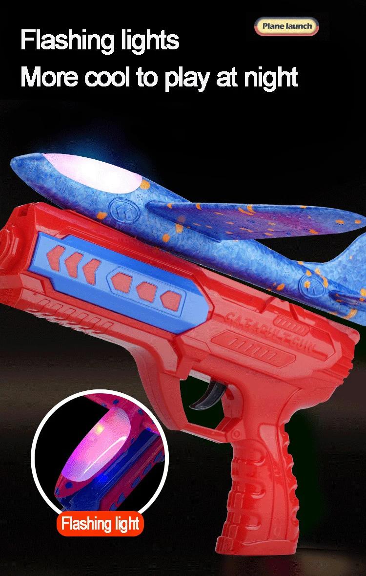 Children Foam Plane Launcher Toy Outdoor, Plane Gun