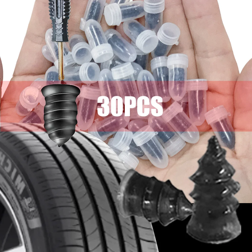 

10/30Pcs Car Tyre Repair Rubber Nail Set Universal Car Motorcycle Tyre Repair Nails Truck Scooter Bike Tire Puncture Repair Tool