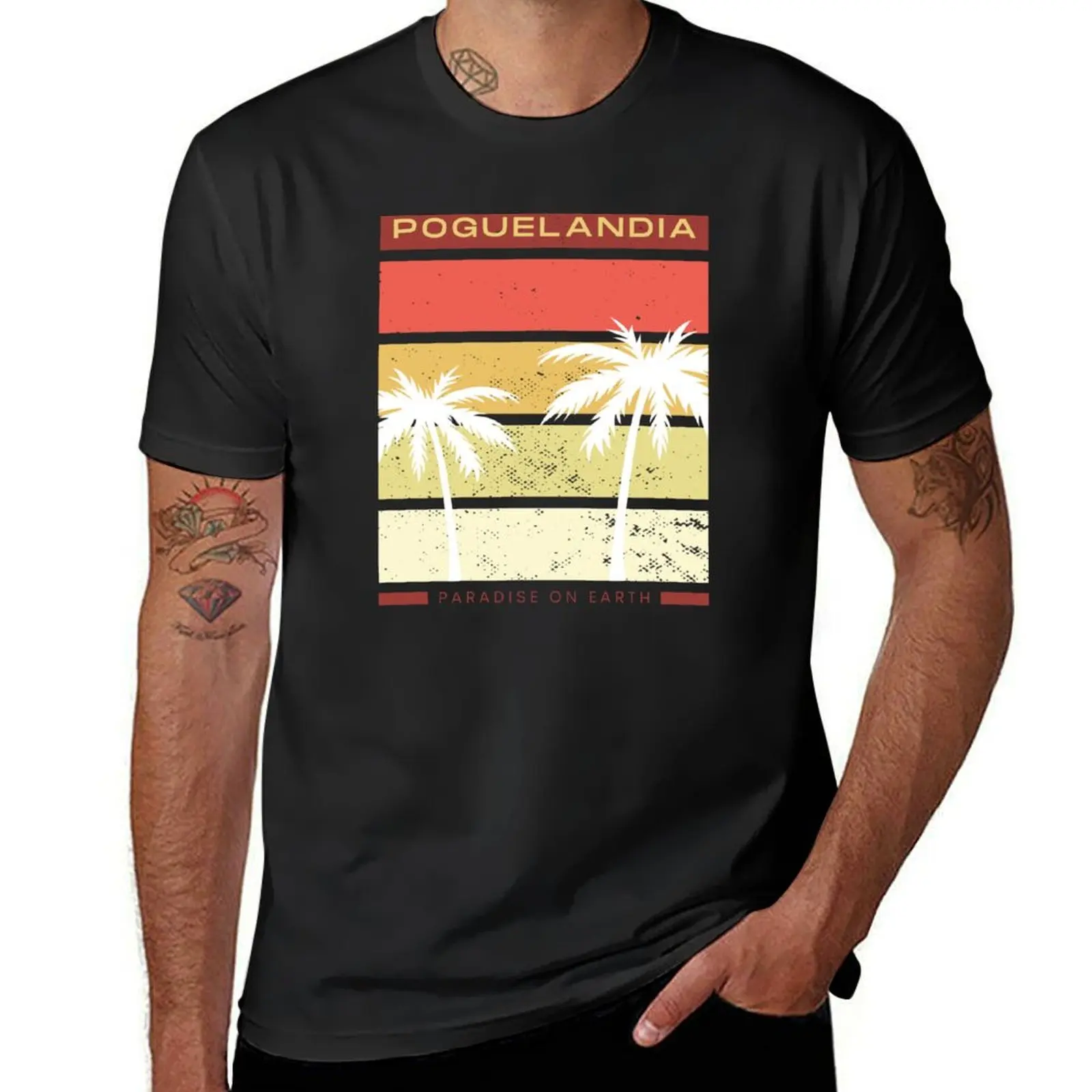 Poguelandia Paradise on earth T-Shirt plus sizes Short sleeve tee cute clothes customs design your own mens workout shirts