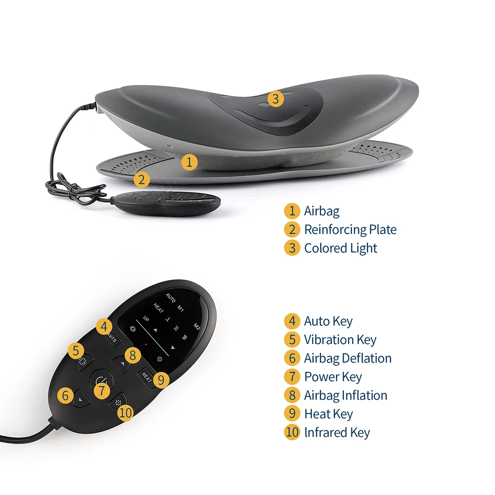 Elektrische Lendenwirbelsäule Traktion Vibration Massager Airbag Wirbelsäule Unterstützung Zurück Massage hine Taille maseador_voghion.com