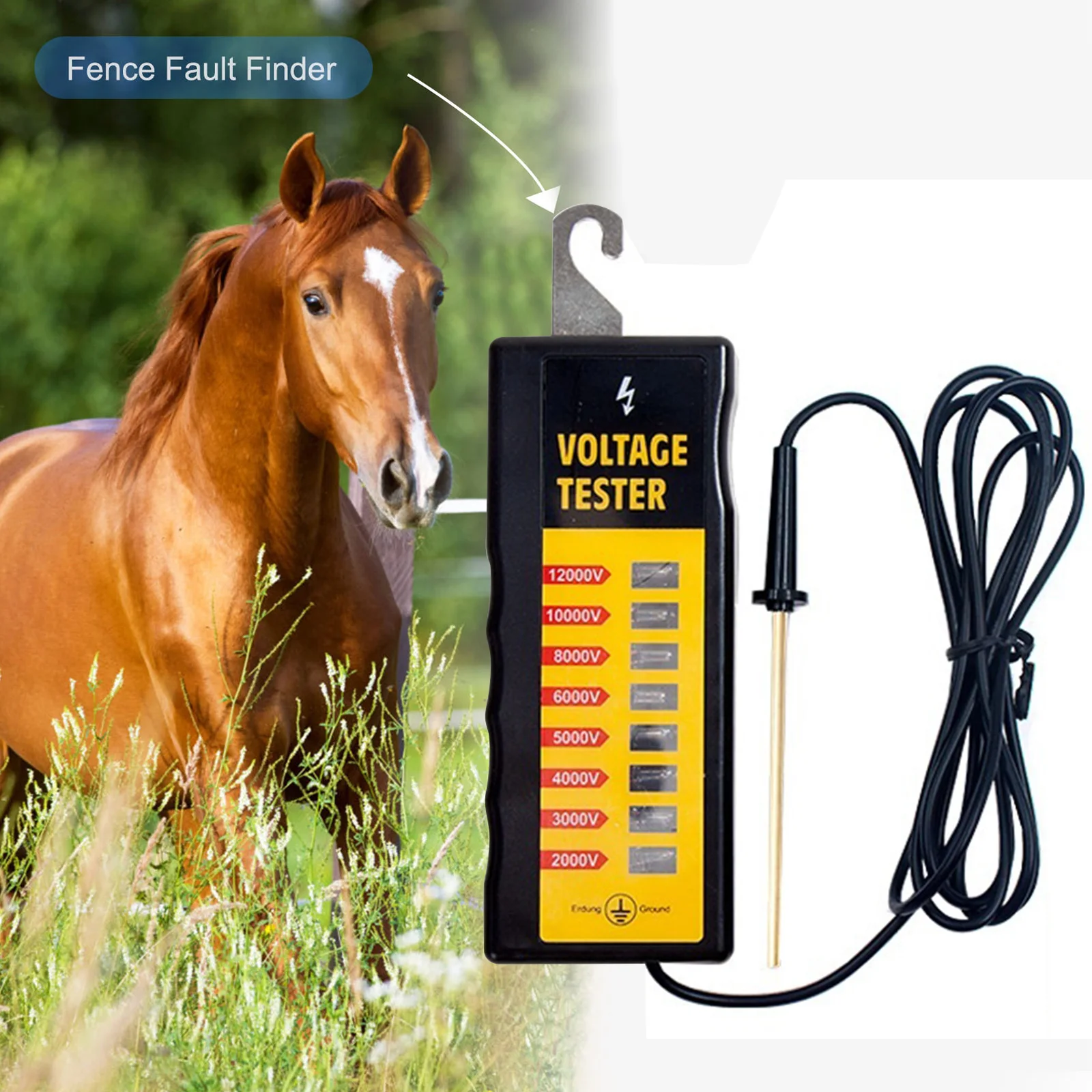 ElectricFenceTesterVoltageMeter7000800012000VRanchFence