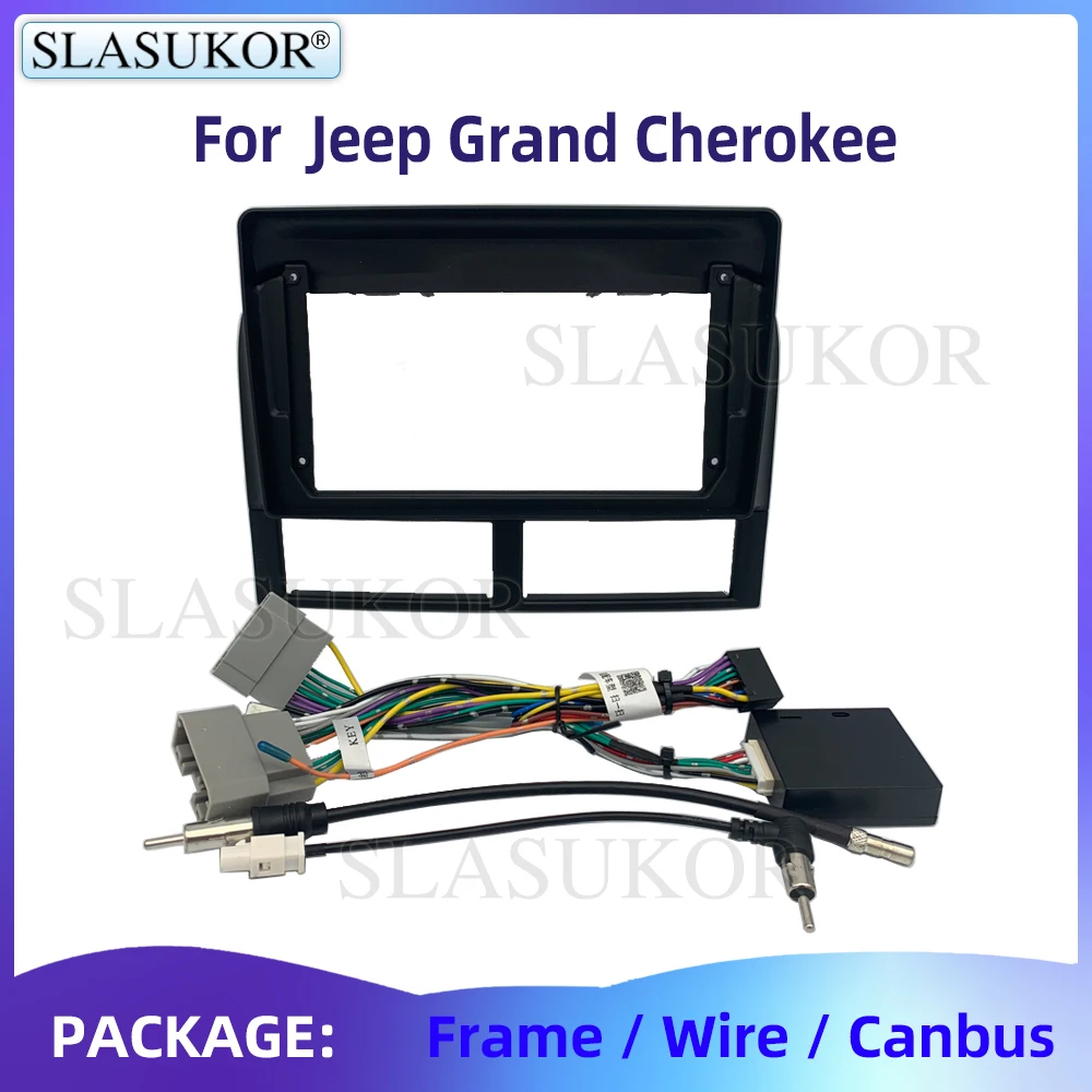 

9-дюймовая Автомобильная радиоустановка Fascia Для Jeep Grand Cherokee 1999-2004, комплект панелей для приборной панели, установочная консоль, Переходная панель, аксессуары для панели