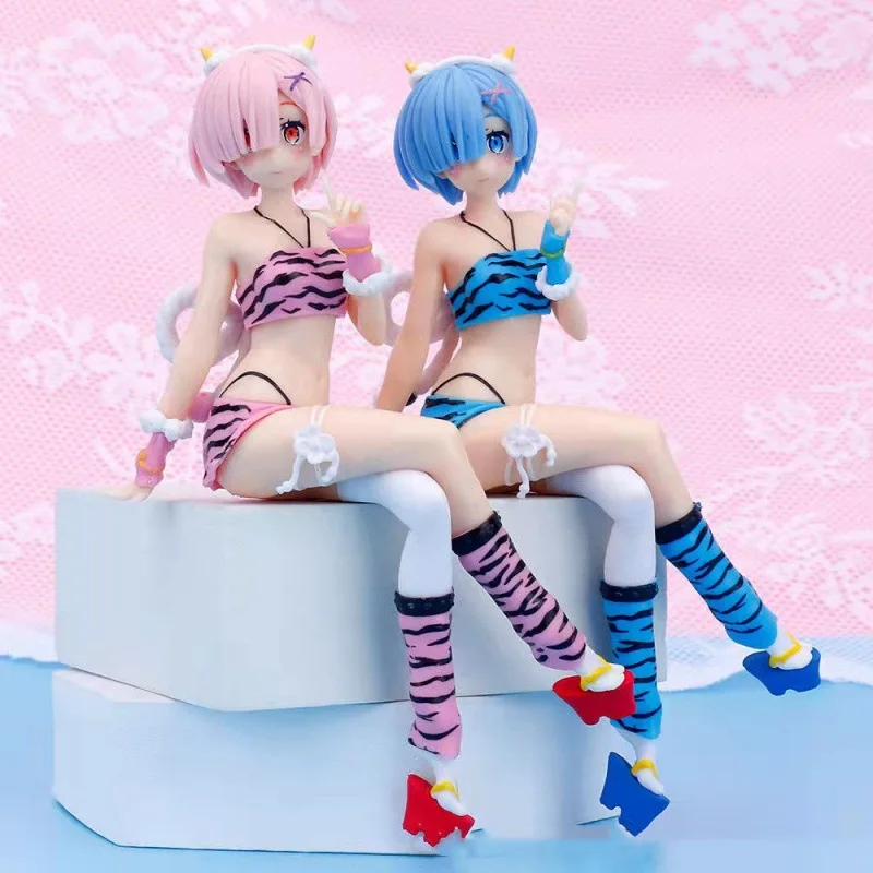 

NEW 21 style 16cm Anime Figure Re:Life In A Different World From Zero Rem Ram Leopard Bikini Girl PVC Action Collection Model