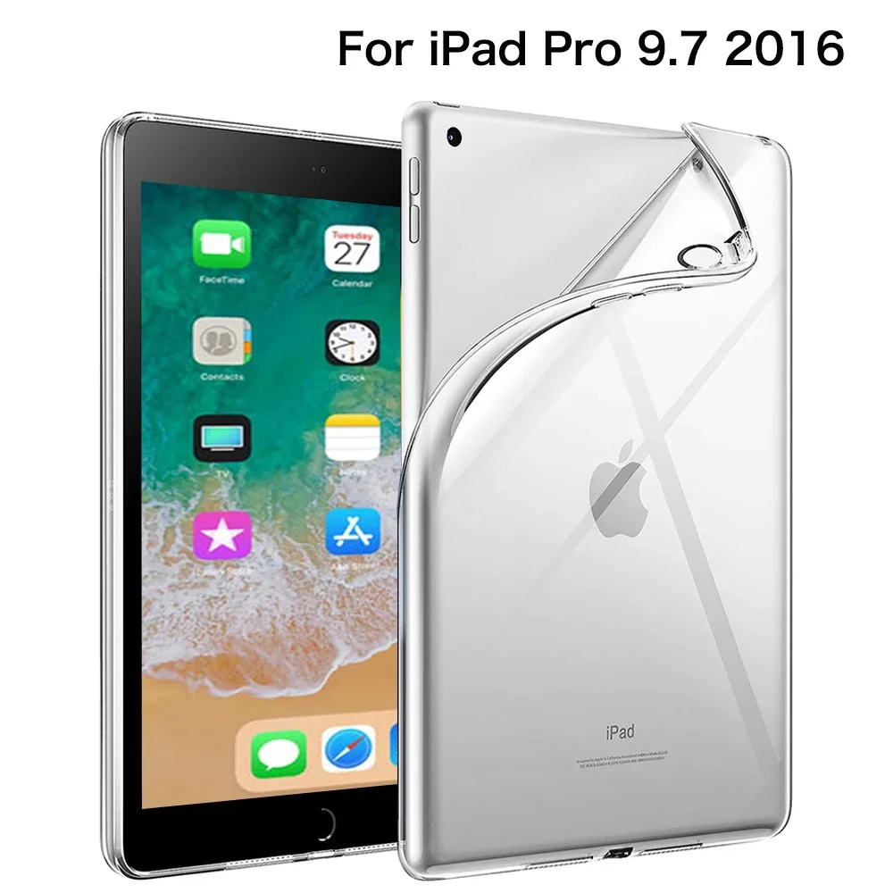 Crystal Clear TPU Silicone Tablet Cover - Durable Transparent Protective Case
