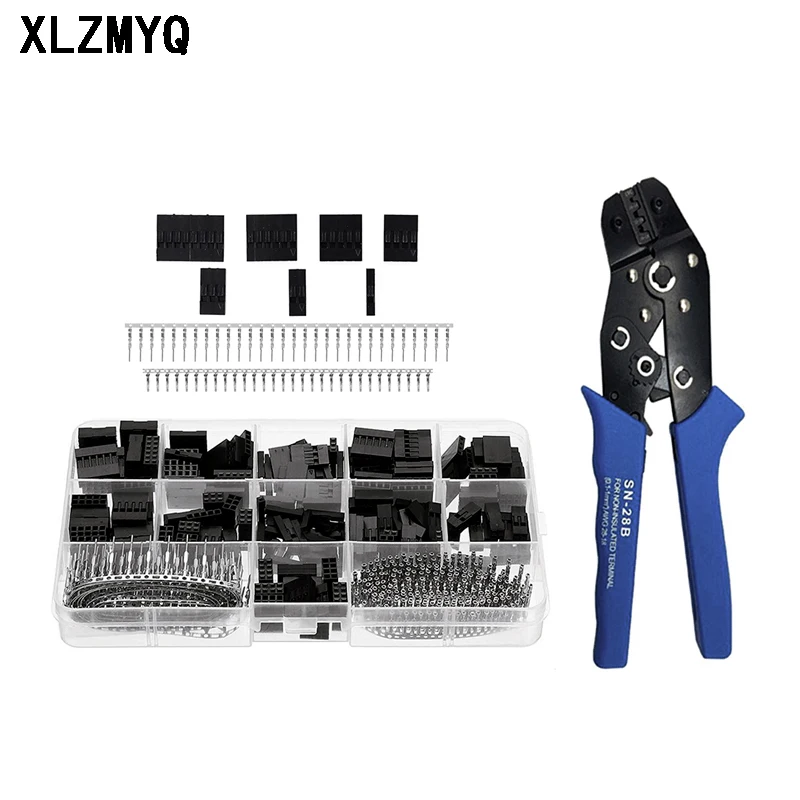 620 pcs DuPont 2.54mm Pitch SM Pin and SN-28B Crimp 1 2 3 4 5 6 Pin Connector Male Female Crimp Terminal DIY Electronic Kits